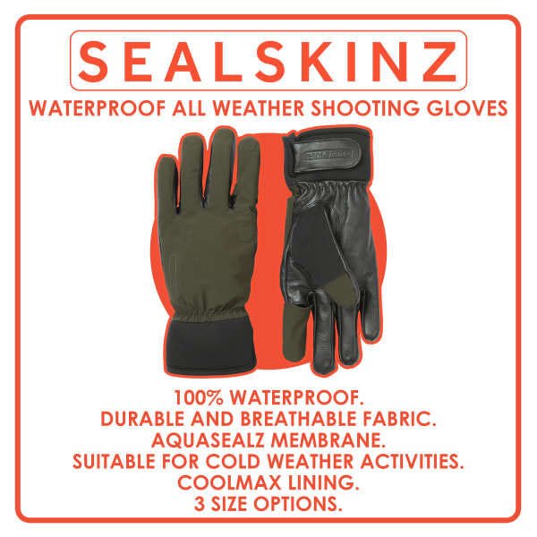 Sealskinz shooting gloves waterproof sheepskin suede grip, UK version