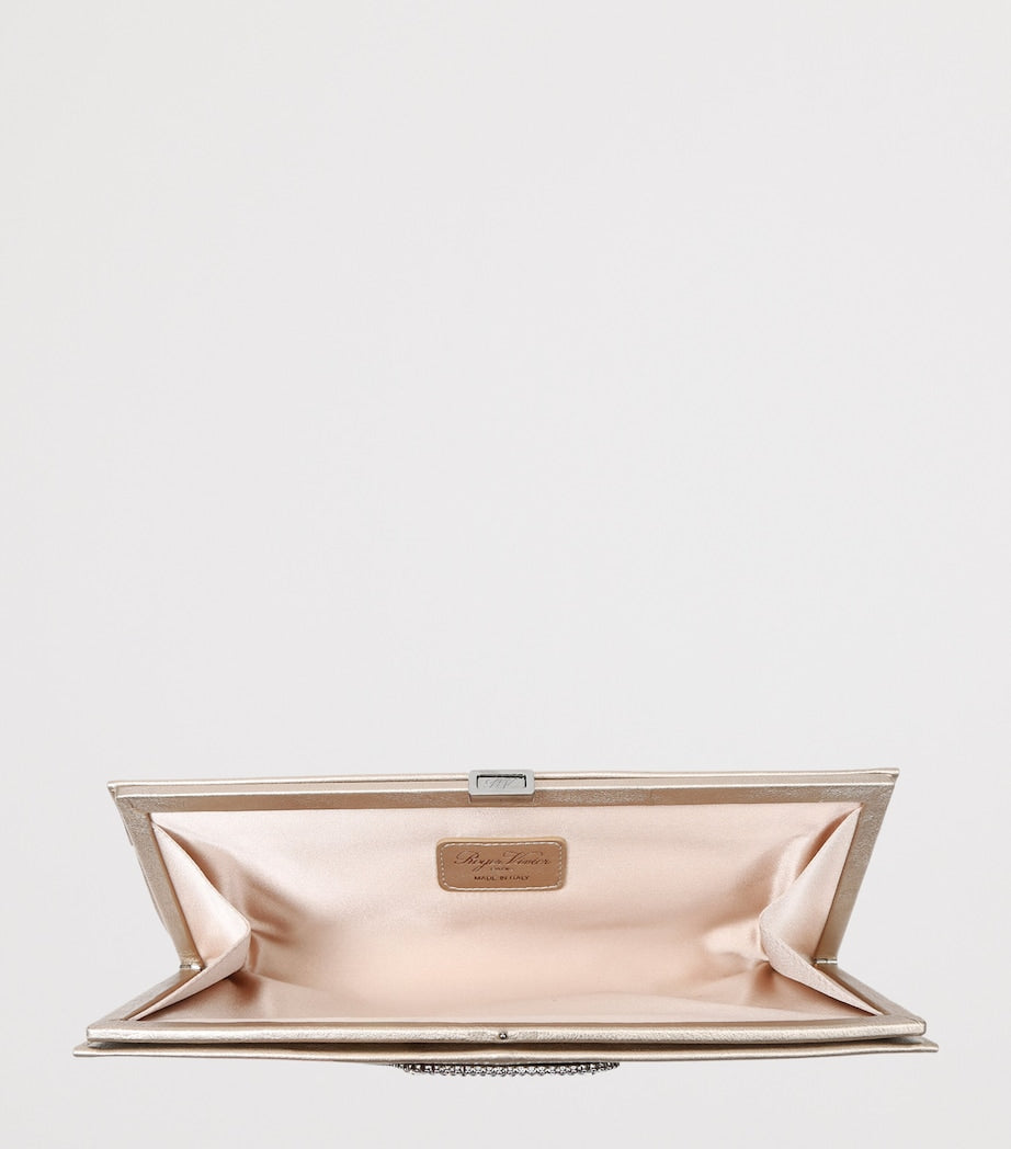 Roger Vivier Pilgrim metallic leather clutch bag (British brand)