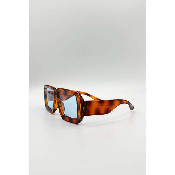 SVNX oversized square frame sunglasses brown stripe one size (British brand)