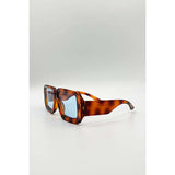 SVNX oversized square frame sunglasses brown stripe one size (British brand)