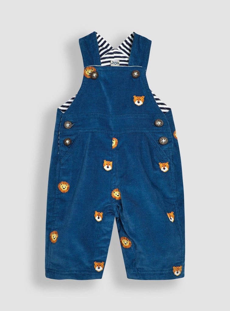 JOJO MAMAN BÉBÉ Safari Animal Embroidered Dungarees Up To 3 mths