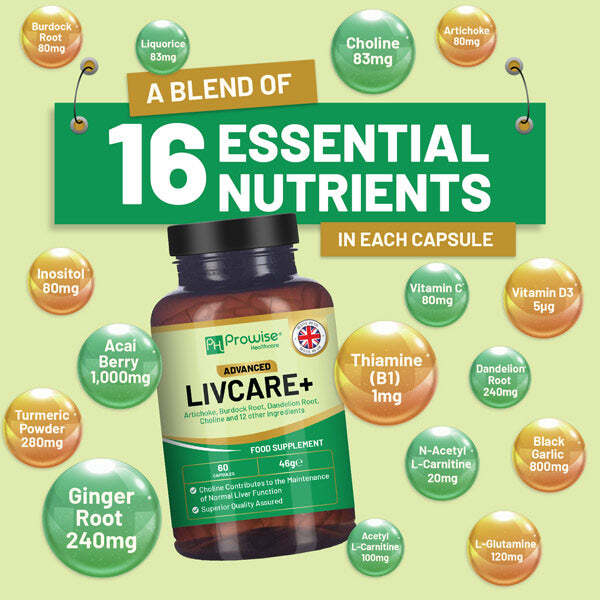 Prowise Advanced Livcare+ liver supplement 60 capsules, imported from the UK