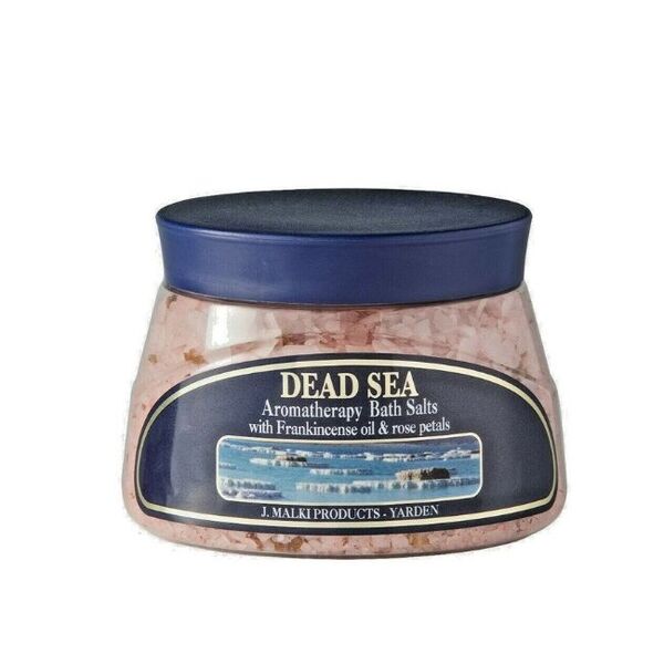 Malki Dead Sea bath salts with frankincense oil and rose petals (British brand)