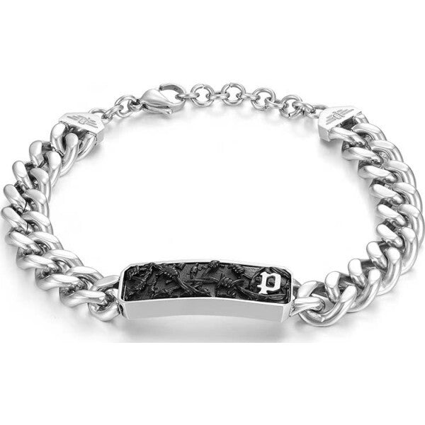 Police silver wire bracelet for men, imported from the UK