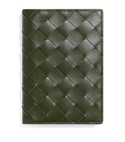 Harrods Bottega Veneta Leather Intrecciato Passport Holder H13.5cm x W9.5cm x D0.5cm- Buy online at McGrocer