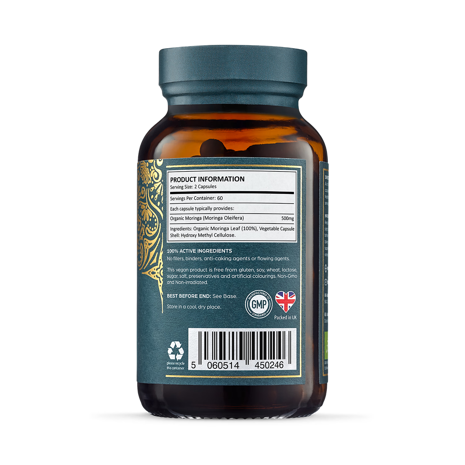 Ayurvediq Organic Moringa Capsules 120 (British brand)