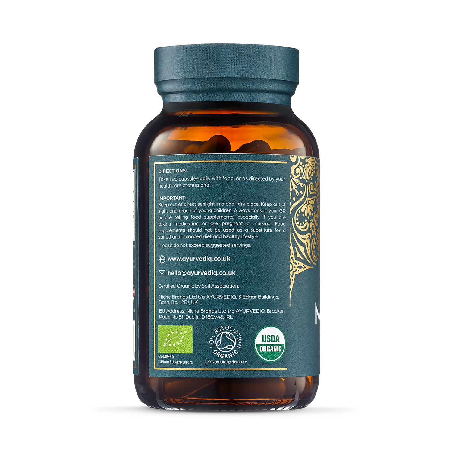 Ayurvediq Organic Moringa Capsules 120 (British brand)