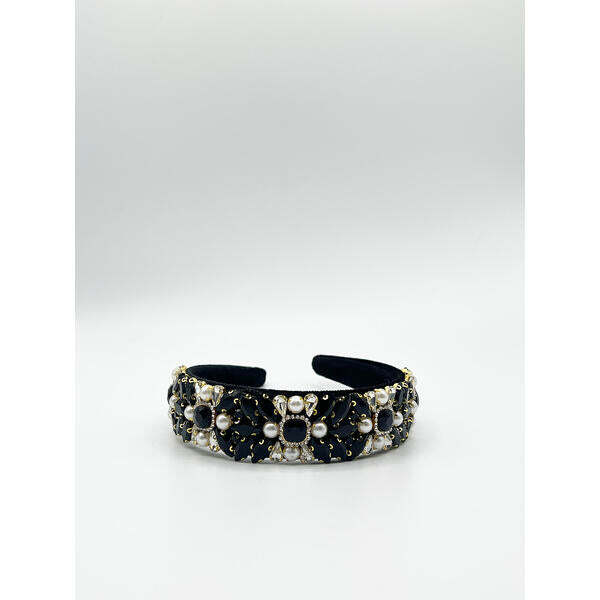 SVNX embellished crystal headband in black - British product