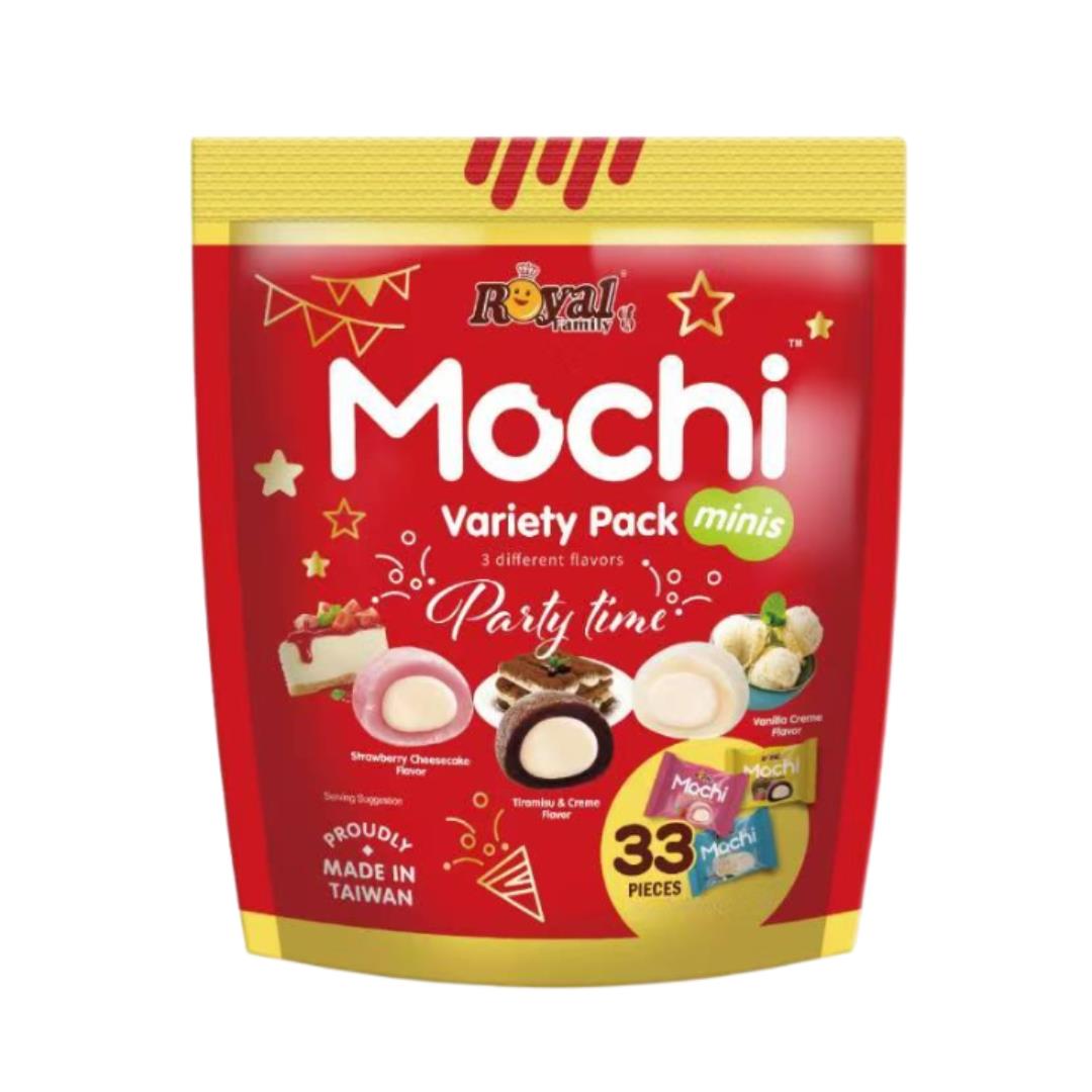 Royal Family Party Time Minis Mochi variety pack, imported from the UK