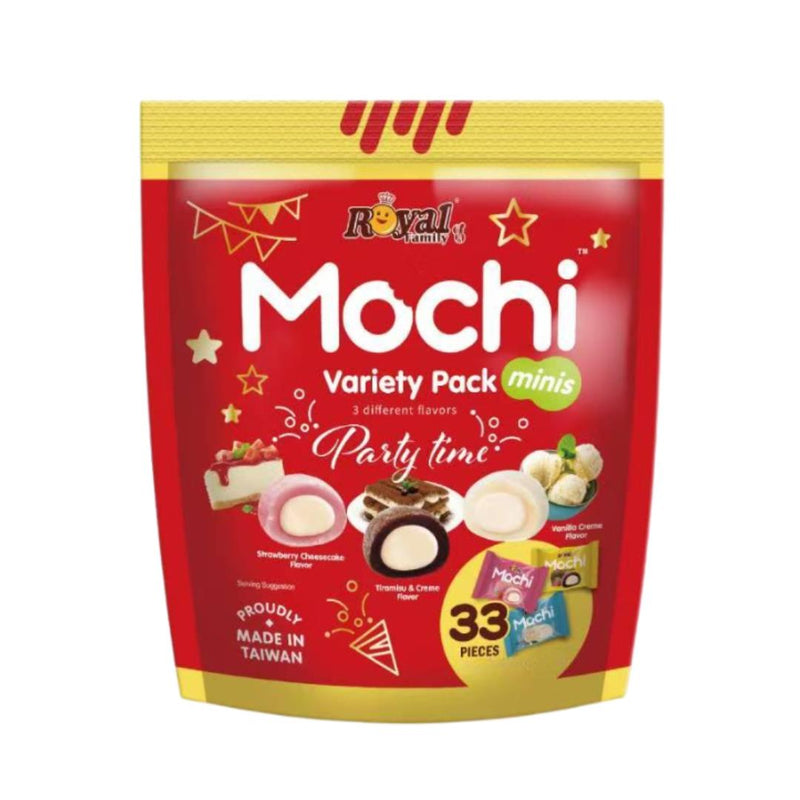 Royal Family Party Time Minis Mochi variety pack, imported from the UK