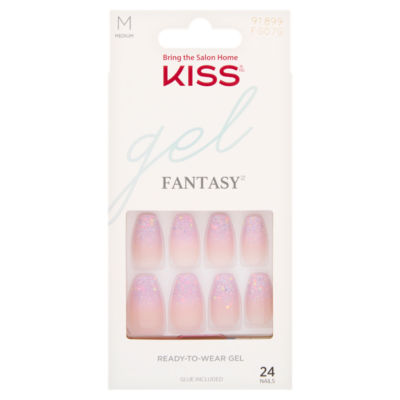 Kiss Gel Fantasy 28 medium artificial nails, UK version