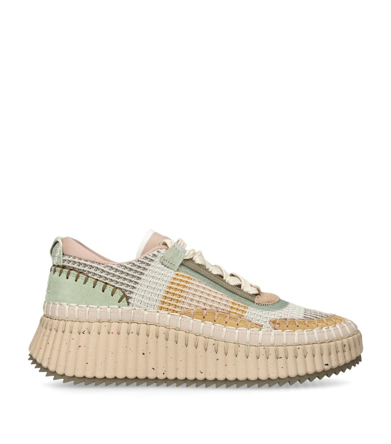 Lightweight Breathable Mesh Sneakers with Rubber Sole and Contrast Topstitching