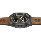 Timberland men's Mackinac watch black leather strap stainless steel (British brand)