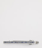 Tateossian sterling silver tie clip with check motif, imported from the UK