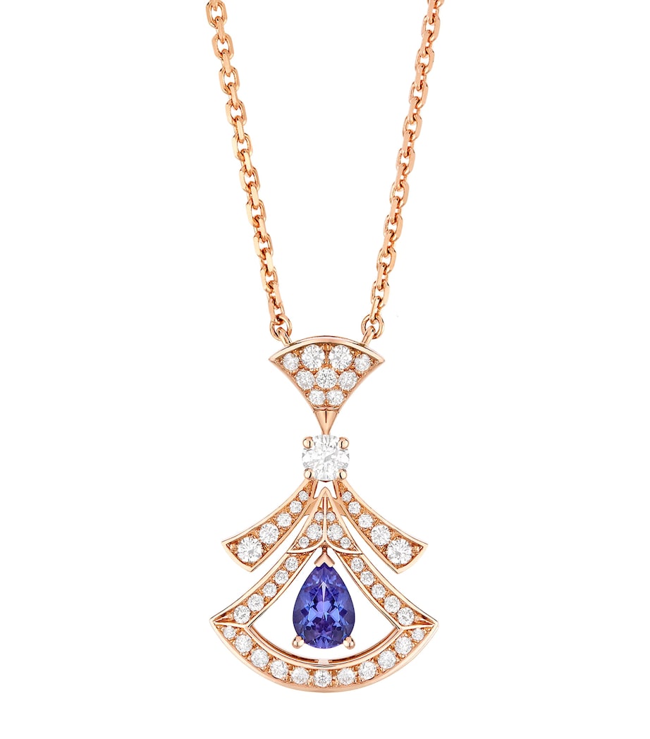 Bvlgari Divas' Dream rose gold diamond tanzanite necklace, UK version