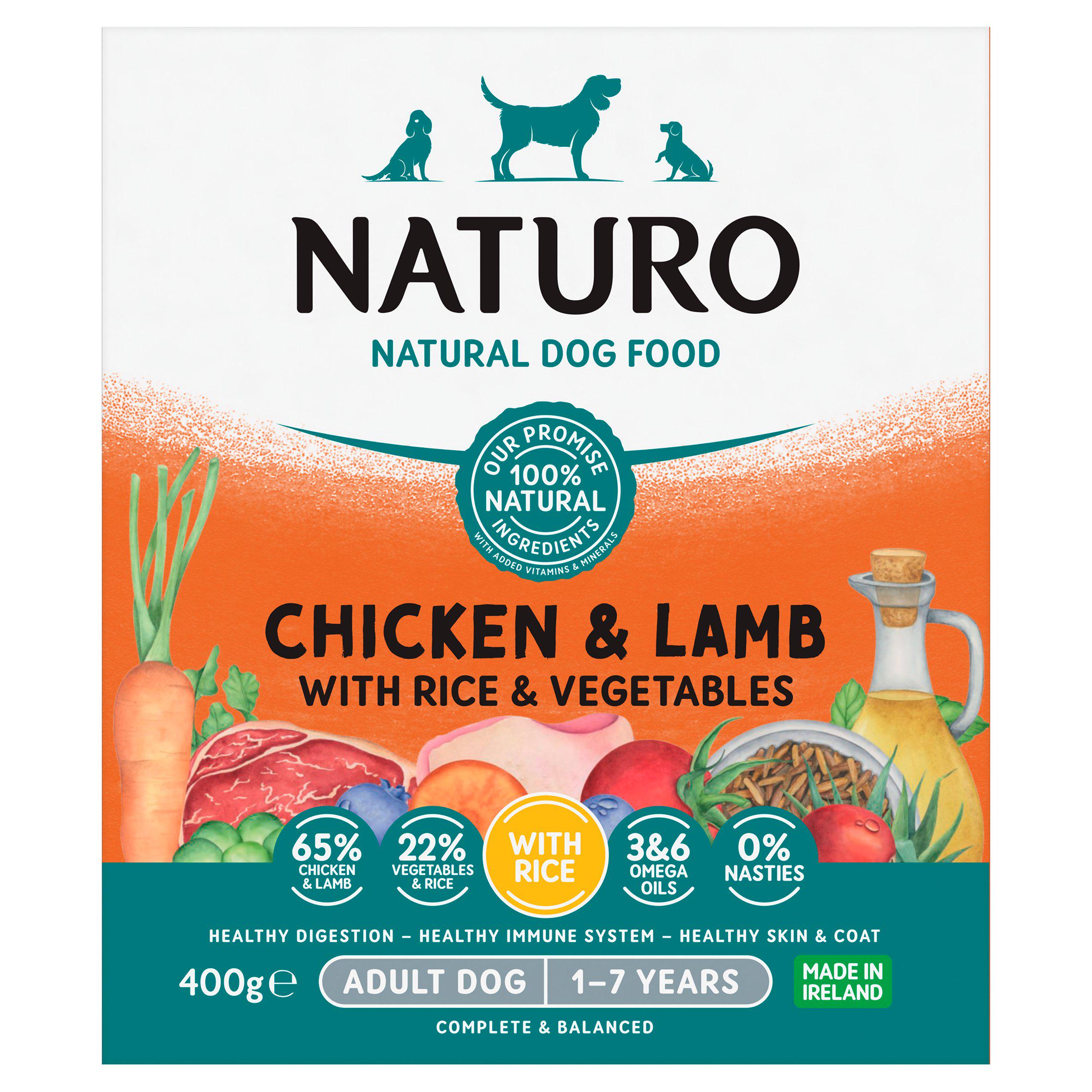 Naturo Chicken Lamb Rice & Vegetable 400g Dog food cans trays & pouches Sainsburys   