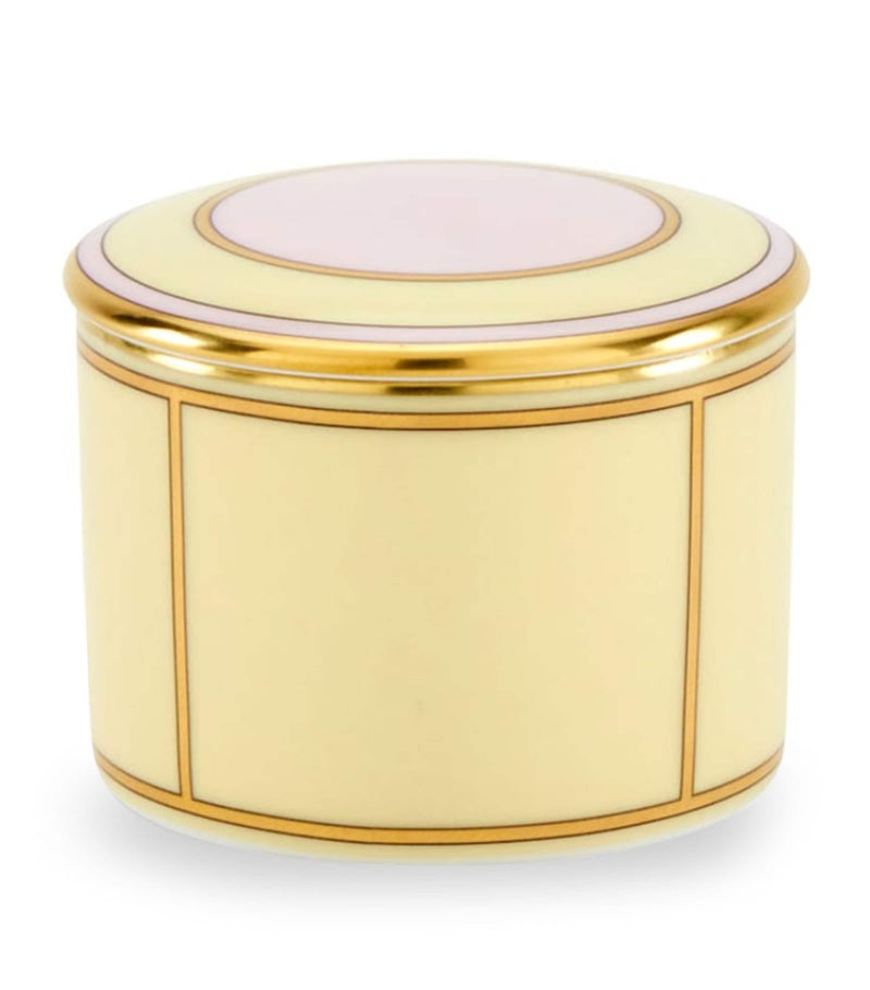 GINORI 1735 porcelain Colonna Diva Giallo trinket box, 8cm, UK version