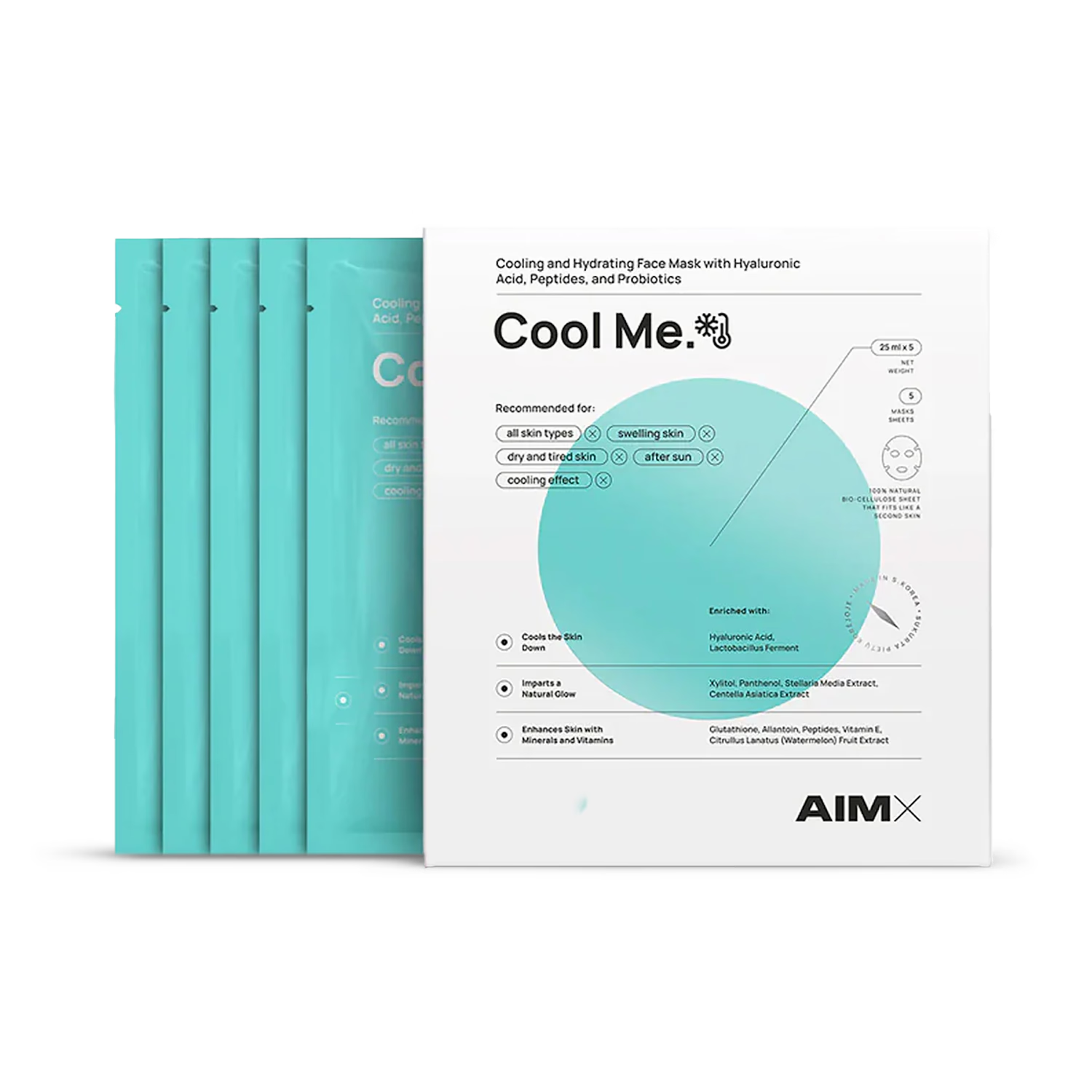 Aimx Cool Me probiotic sheet mask 25ml, UK version