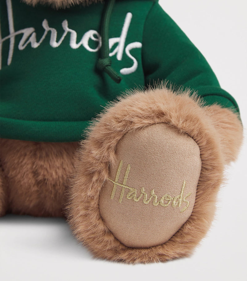 Harrods Henry Bear honey-hued soft toy with removable hoodie 25.5cm, UK version
