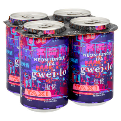 Gweilo Neon Jungle IPA beer 4 x 330ml, UK version