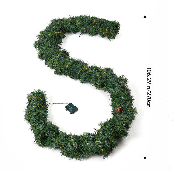 Livingandhome artificial Christmas garland with LEDs 270cm - British product