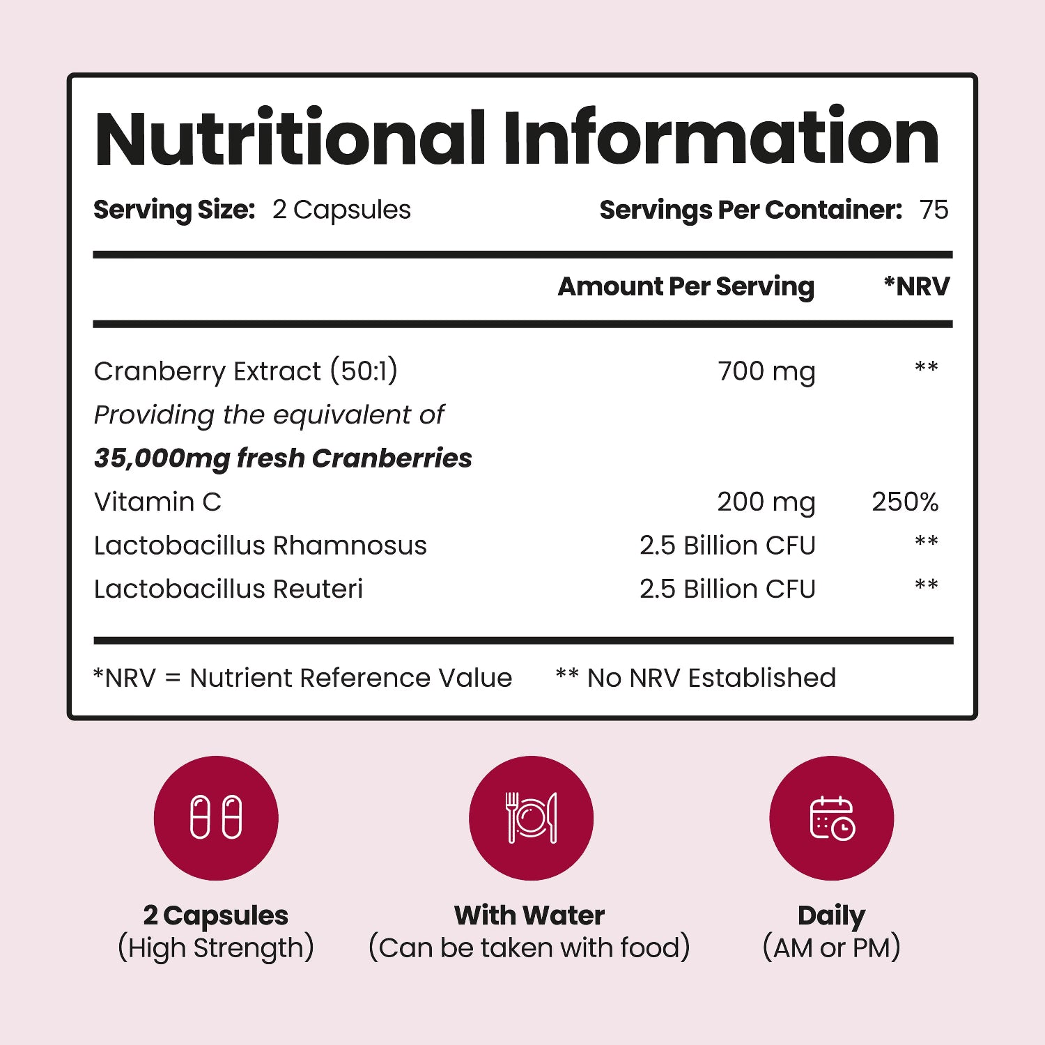 VitaBright cranberry probiotic complex 150 capsules, imported from the UK
