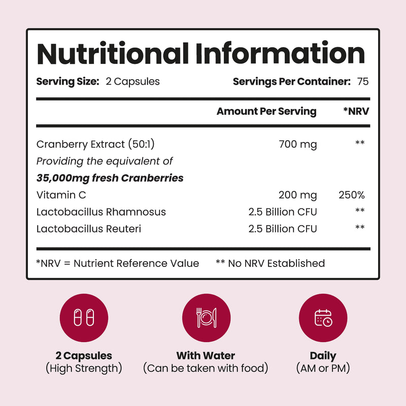 VitaBright cranberry probiotic complex 150 capsules, imported from the UK