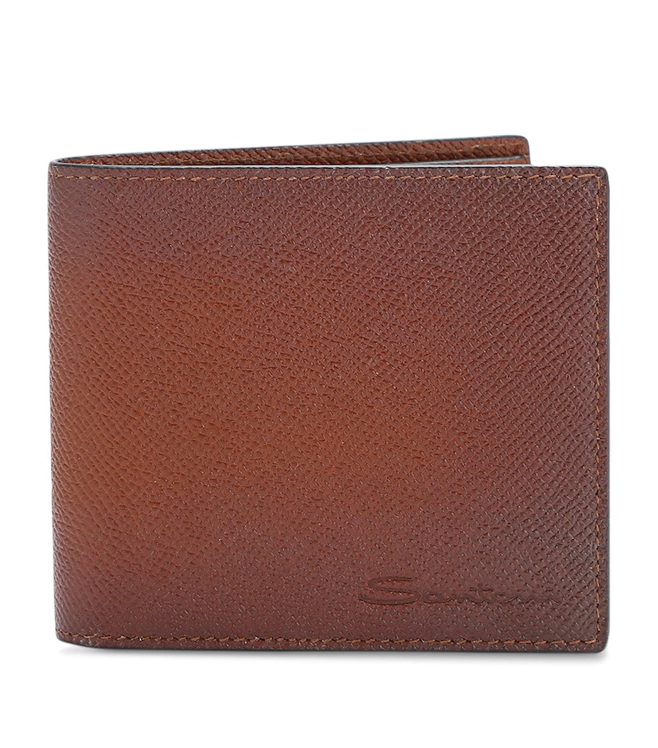 Santoni leather wallet with 8 card slots and note compartment - British product