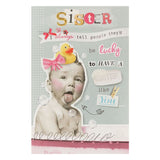 Hanson White Vintage Humourous Sister Birthday Card General Household ASDA   