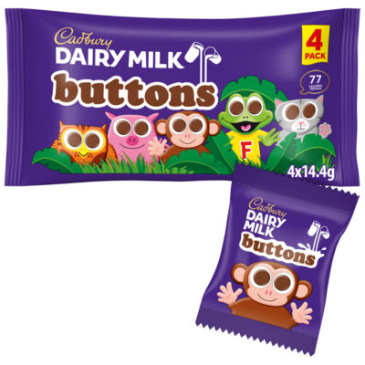 ASDA Cadbury Dairy Milk Chocolate Buttons Multipack 57.6g- Buy online at McGrocer