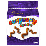 Cadbury Curly Wurly Squirlies chocolate bag 100g, UK version