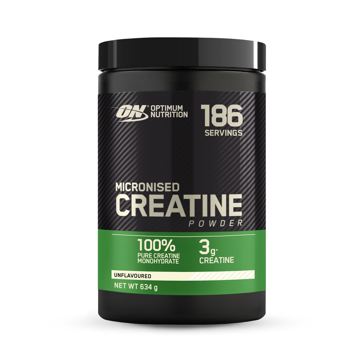Optimum Nutrition Micronised Creatine Monohydrate unflavoured powder 634g, imported from the UK
