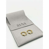SVNX oval diamante huggie hoops stainless steel (British brand)