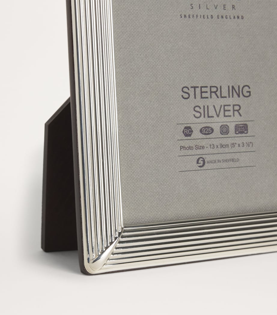 Carrs Silver sterling silver fluted photo frame 5x3.5 inch - British product