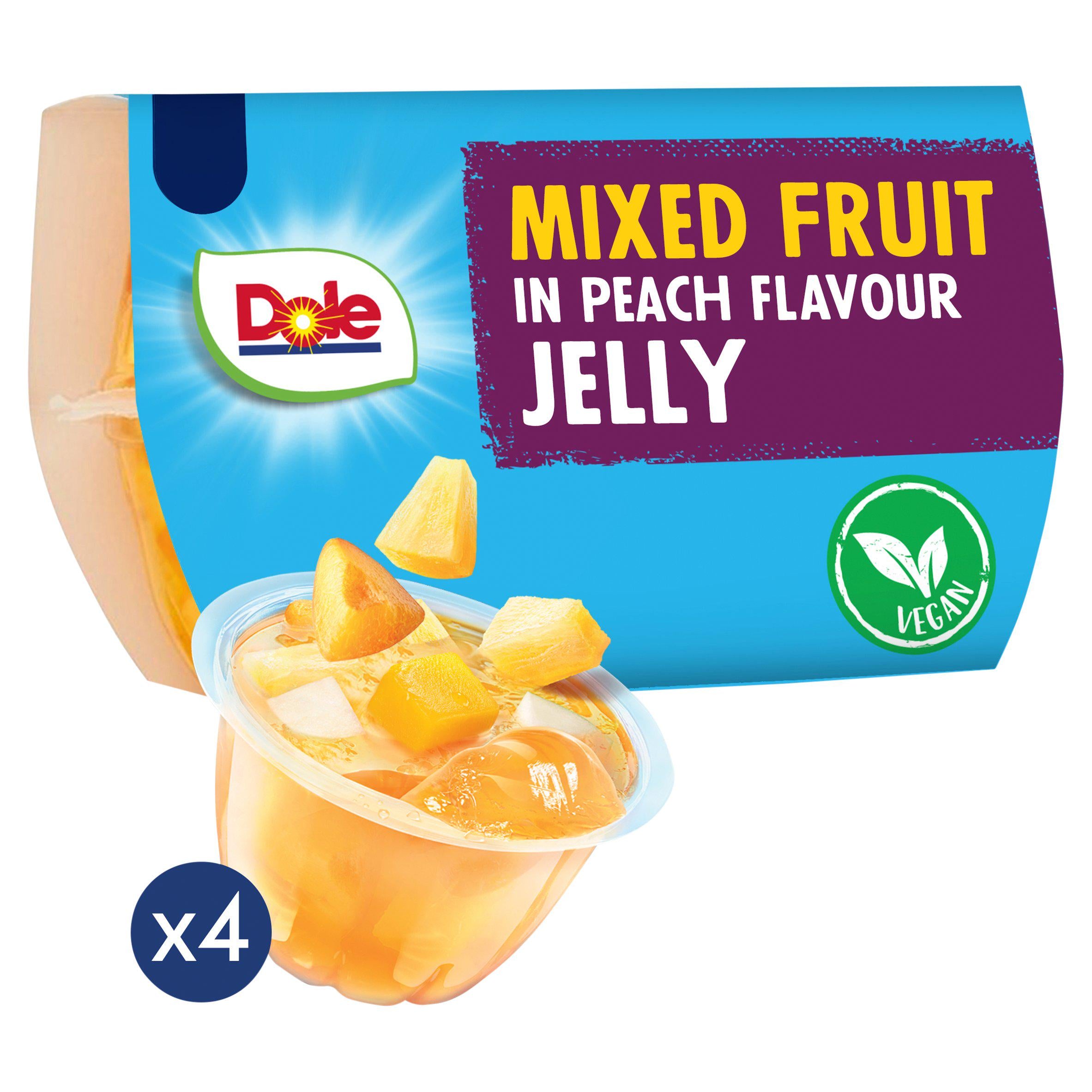 Dole Mixed Fruit In Peach Jelly Fruit Snacks 4x123g GOODS Sainsburys   