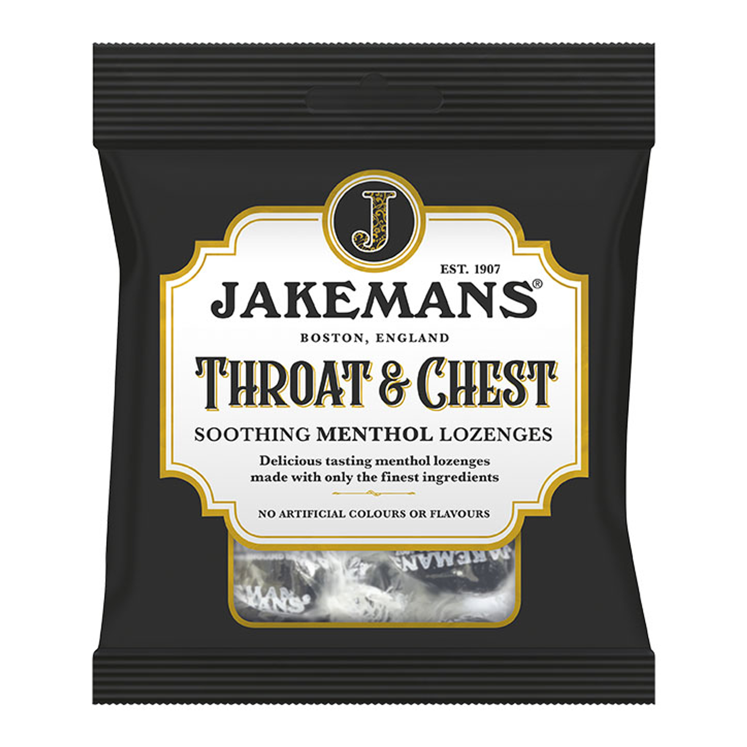 Jakemans Honey & Lemon Soothing Menthol Sweets 73g Bag - Menthol