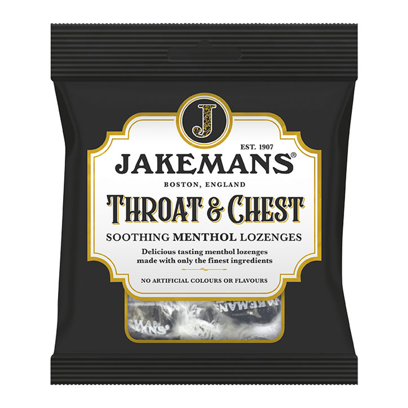 Jakemans Honey & Lemon Soothing Menthol Sweets 73g Bag - Menthol