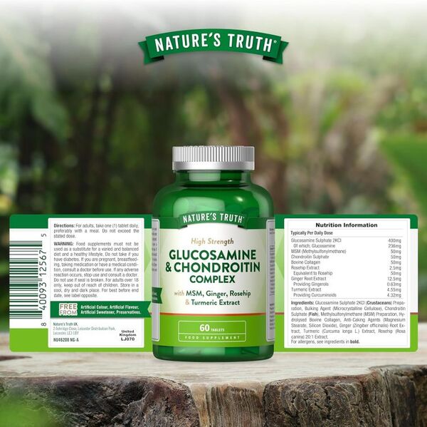 Nature's Truth Glucosamine & Chondroitin Complex 60 tablets, imported from the UK