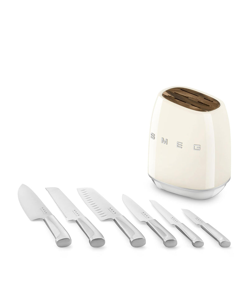 Smeg knife block set (British brand)