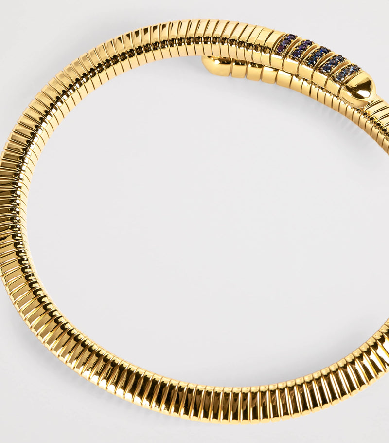 Emily P. Wheeler yellow gold sapphire Tubogas bracelet, imported from the UK