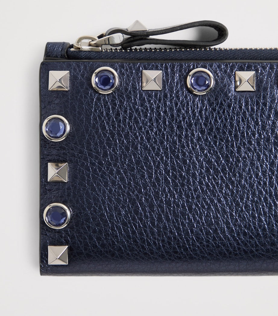 Valentino Garavani embellished calfskin card holder with Rockstud - British product