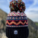 Simon Wilson reflective Fair Isle bobble hat, UK version