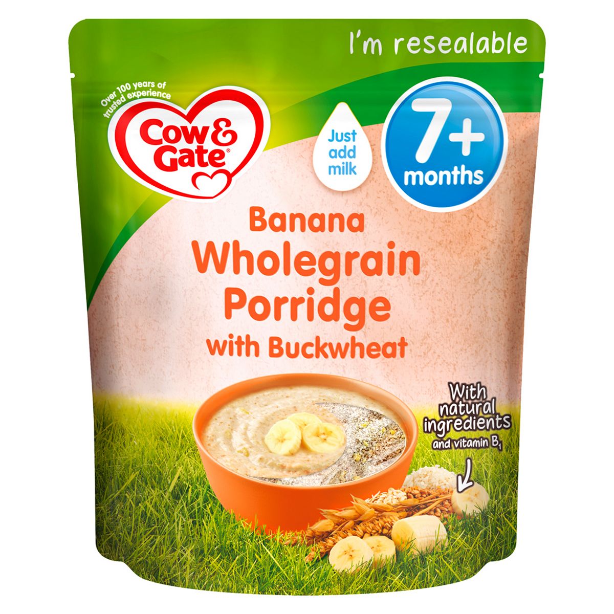 Cow & Gate Banana Wholegrain Porridge Baby Cereal 7+ Months 200g GOODS Boots   