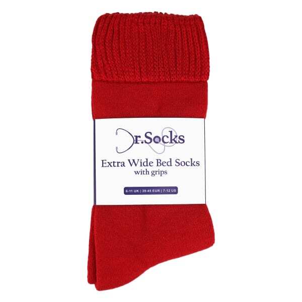 Dr.Socks extra wide winter bed socks with grips, imported from the UK