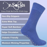 Dr.Socks extra wide winter bed socks with grips, imported from the UK