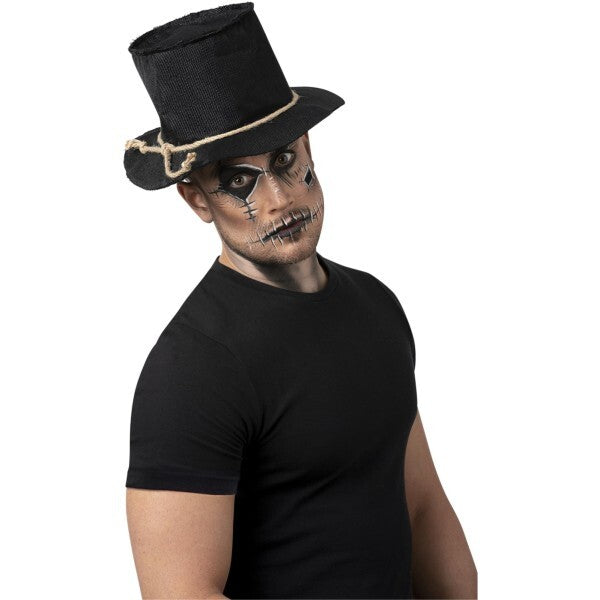 Smiffys burlap scarecrow top hat black, UK version