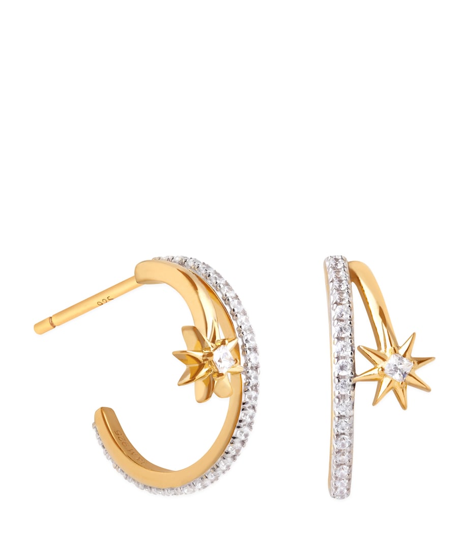 Astrid & Miyu gold-plated hoop earrings with cubic zirconia 1.5cm, imported from the UK