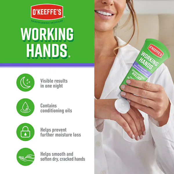 O'Keeffe's Working Hands Overnight cream 80ml, imported from the UK