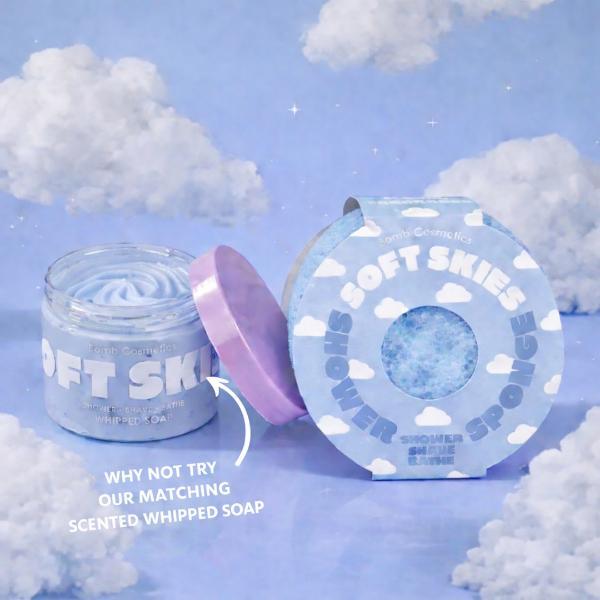 Bomb Cosmetics body buffer sponge Soft Skies (British brand)