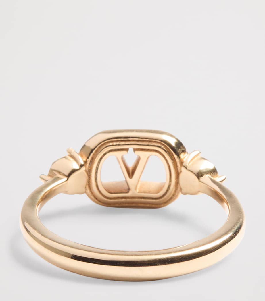 Valentino Garavani Crystal Ovalette logo ring - British product